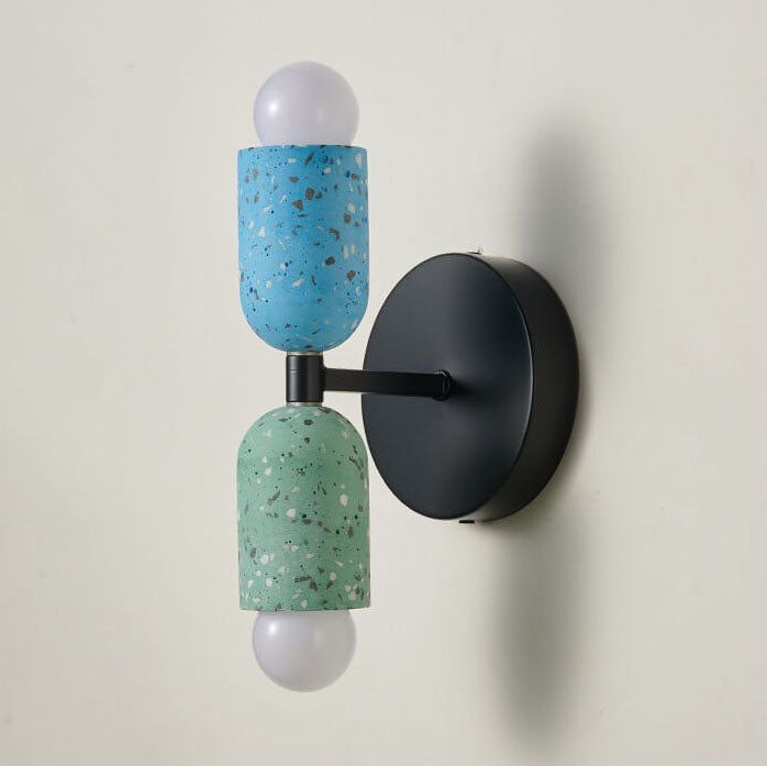 Zenolux Japanisches Wabi-Sabi Design Wandleuchte | Eisen & Zement | 2-Licht Lampe | Perfekt für moderne Innenräume