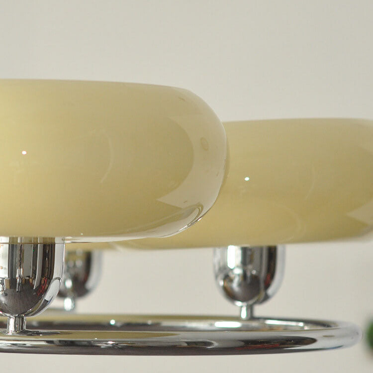 ChateauLume Vintage Kronleuchter | Französisches Design | Grünes & Cremefarbenes Glas | 6-flammige Hängeleuchte