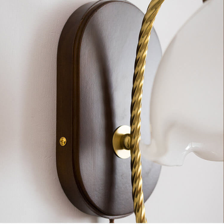 BelleLumière Französische Vintage Wandleuchte | Glas-Petals Design | Elegante Wandlampe | Deko & Beleuchtung