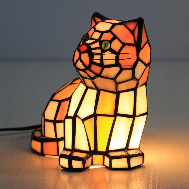 CataLume Tiffany Tischlampe | Buntglas-Design | 1-flammig | Schlafzimmer-Beleuchtung