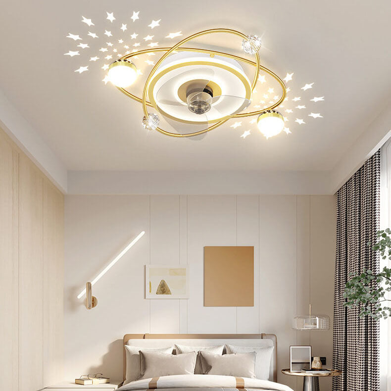 Aetheris Starflow LED Deckenventilator | Sterneffekt | Unsichtbares Lüfterdesign | Modern & Dimmbar