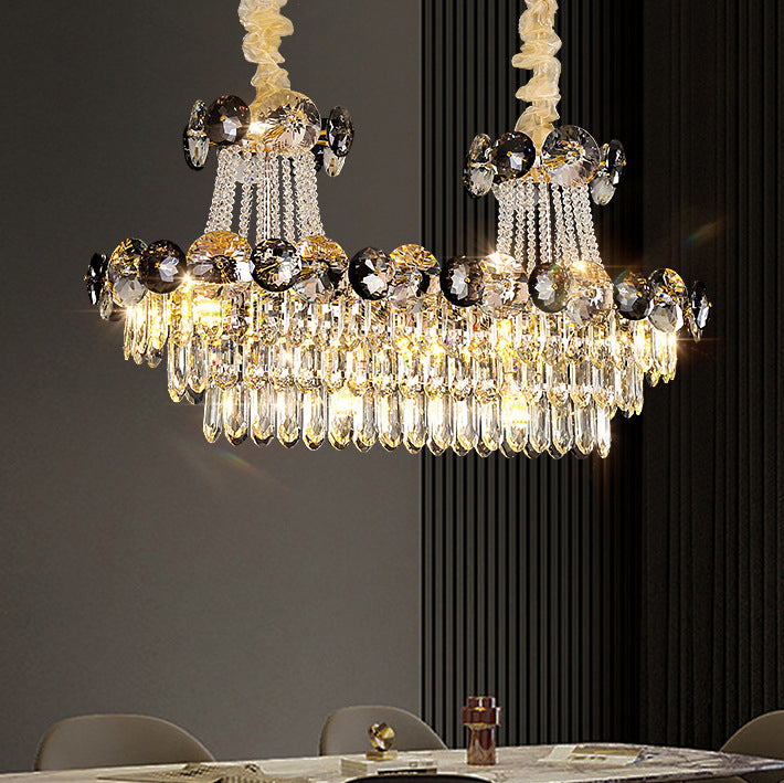 LuxeNova Halbkugel-Kronleuchter | 8/10/11/14/17/24-Licht Design | Zeitlose Eleganz für Ihr Wohnzimmer