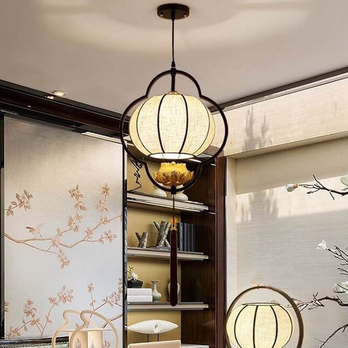 Zeniron Glow Pendelleuchte | Chinesisches Retrodesign | Luxus in Schmiedeeisen | Einzigartige Beleuchtung