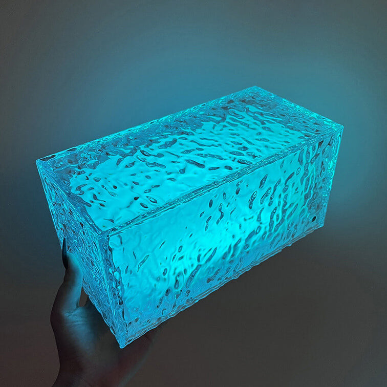 FrostGlow RGB LED Tischlampe | Acryl Eiswürfel Design | Dekoratives Stimmungslicht | Wiederaufladbar