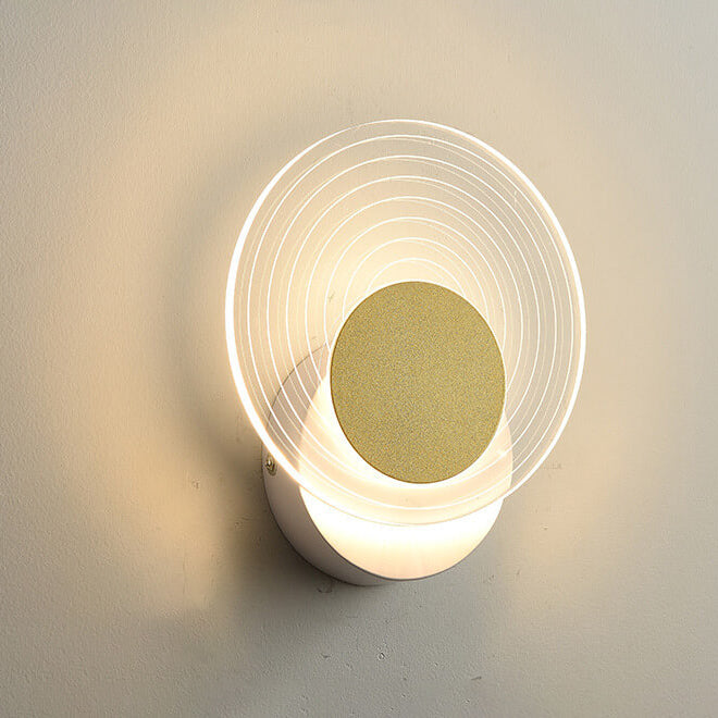 Luxoria Geo LED Wandleuchte | Goldenes Geometrisches Design | Acryl & Modern | Warmes Licht