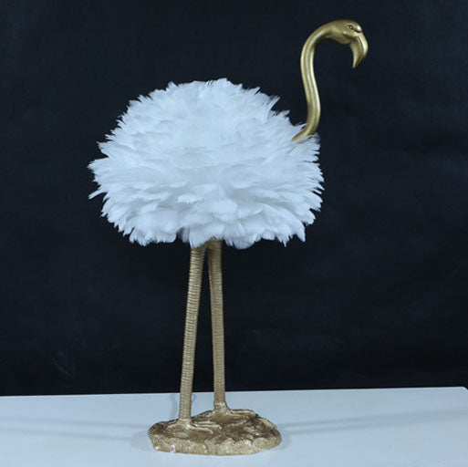 Feathora Nordic Tischlampe | Gänsefedern Design | Flamingo-Kugelstil | Elegante Nachttischbeleuchtung