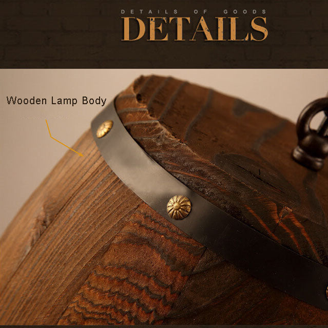 BarrelGlow Vintage Pendelleuchte | Holz-Weinfass-Design | 1-flammig | Rustikale Beleuchtung