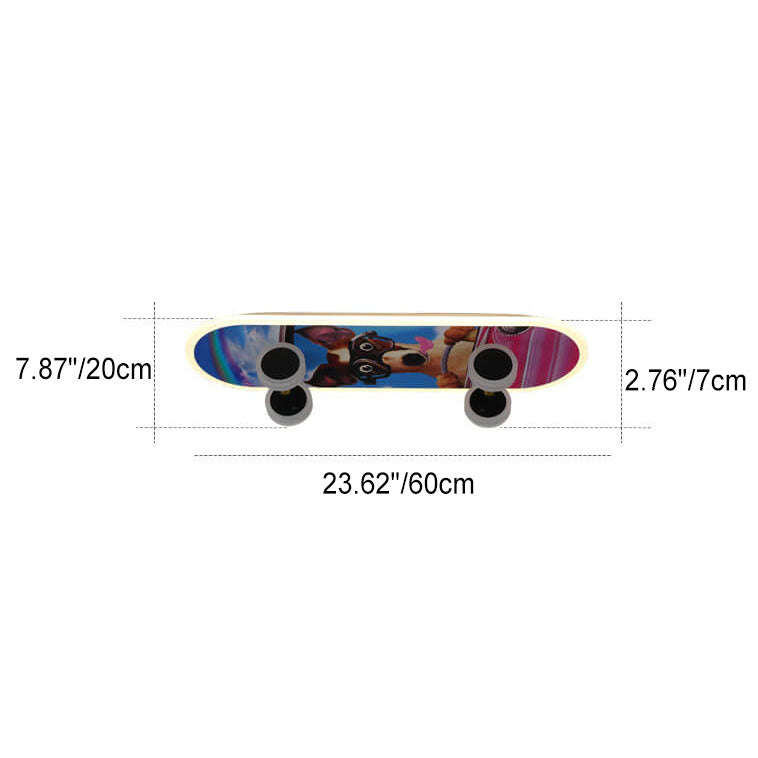 SkateBright LED Deckenleuchte | Cartoon Skateboard Design | Kinderzimmer Beleuchtung | Dimmbar | Acryl