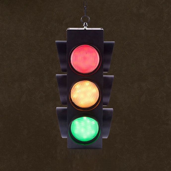 LumoStop Retro Pendelleuchte | Ampel-Design | Eisen & Glas | LED Beleuchtung