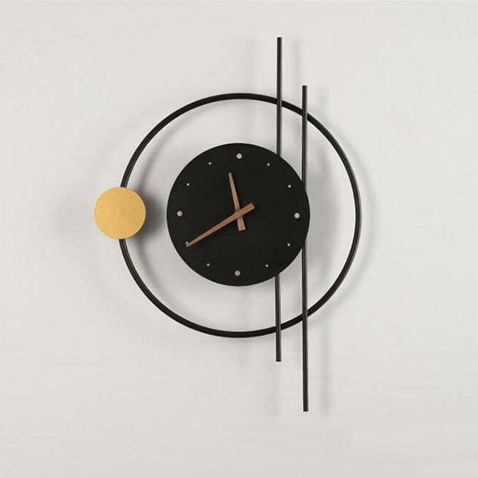 ChronoLume LED Wandleuchte | Modernes Nordic Design | Kreative Uhr & Licht Kombination | Wandlampe in Schwarz & Gold