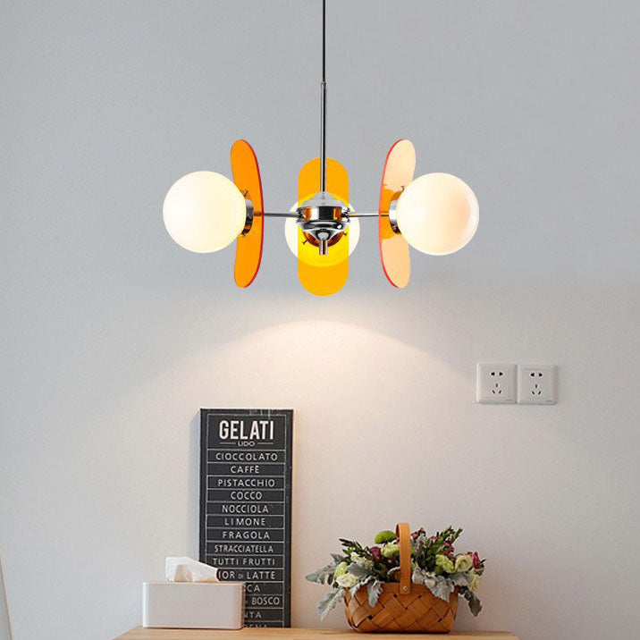 LumiOrion Acryl-Kronleuchter | 3/5/6/8 Lichter | Mid-Century Design für Wohnzimmer & Essbereich