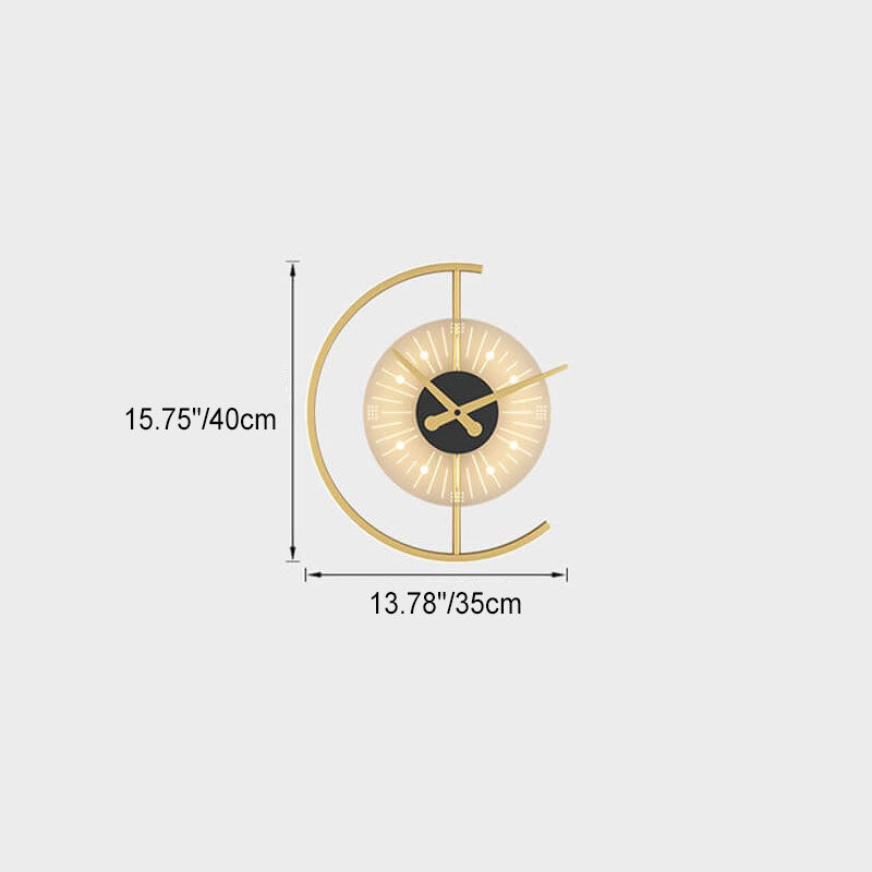 LumeClock LED Wandleuchte | Kreatives Uhrendesign | Goldrahmen | Stimmungsvolle Beleuchtung für Wohnzimmer
