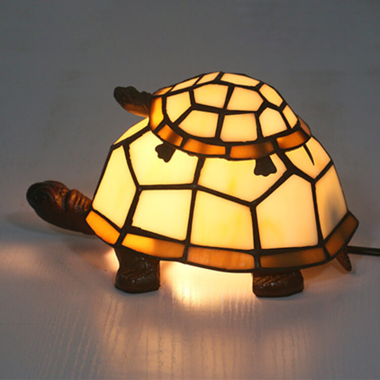 TurtleGlow Tiffany-Stil Schildkrötenlampe | Handgefertigte Glas-Tischleuchte | Stimmungslicht | Nachtlicht | Dekoratives Wohnaccessoire