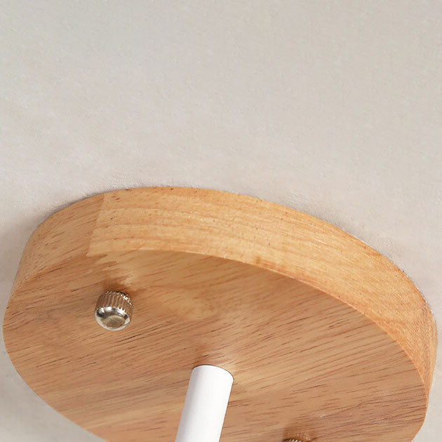 NaturaBird Minimalistische Japanische LED Deckenleuchte | Holzdesign | Runde Semi-Flush Beleuchtung | Elegantes Wohnambiente