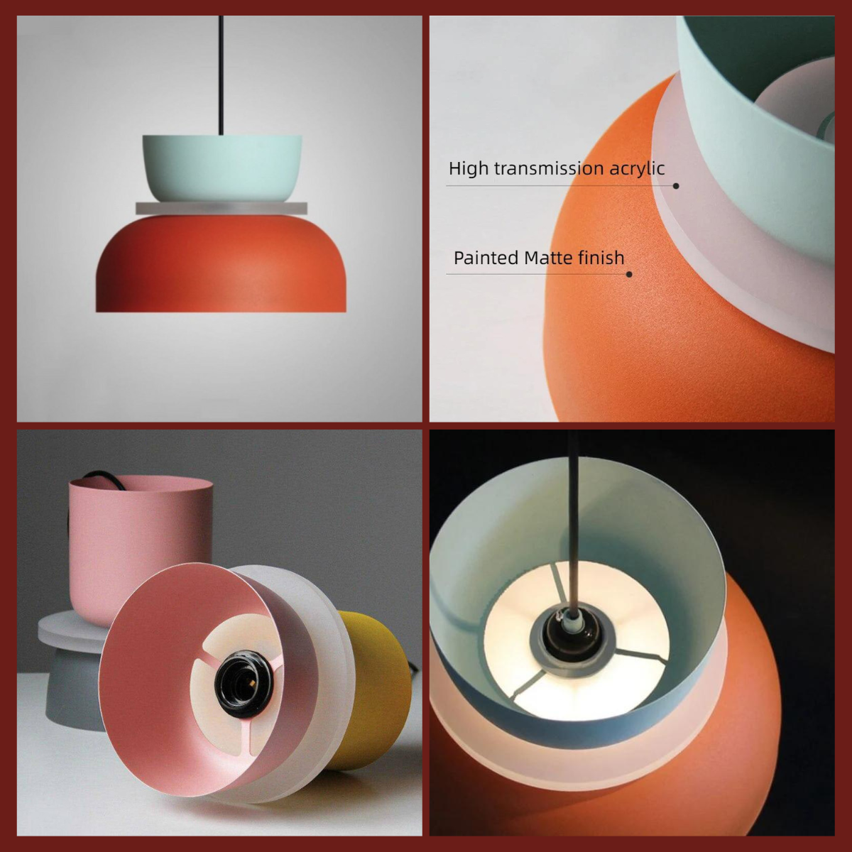 NordicGlow Moderne Pendelleuchte | Skandinavisches Design | Farbige Akzente | Dimmbar | Ideal für Esszimmer & Wohnzimmer