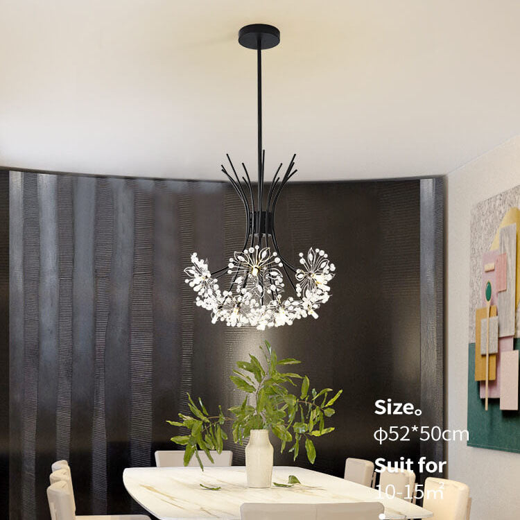 Dandelux Elegance Kristall-Kronleuchter | 13 & 19 Lichter | Dandelion Design | Warmes & Weißes Licht | Dekorative Beleuchtung für Zuhause