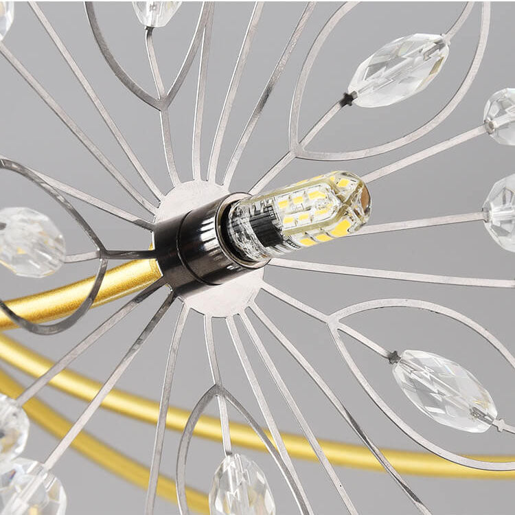 Dandelux Elegance Kristall-Kronleuchter | 13 & 19 Lichter | Dandelion Design | Warmes & Weißes Licht | Dekorative Beleuchtung für Zuhause