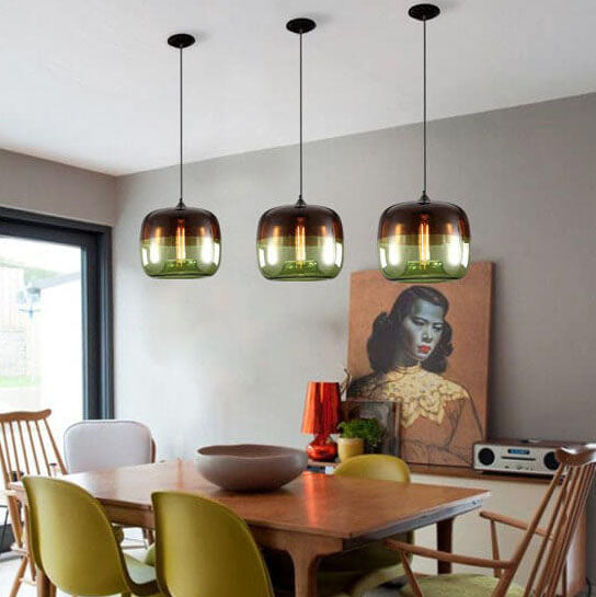 ColorSphere Retro Design Pendelleuchte aus Glas | Bunt | Vintage Look | E27 Fassung | Dekolampe für Wohnzimmer