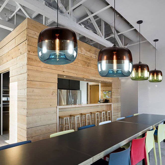 ColorSphere Retro Design Pendelleuchte aus Glas | Bunt | Vintage Look | E27 Fassung | Dekolampe für Wohnzimmer