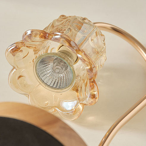 ValoraGlow Tischlampe | Modernes Holzdesign | Maiglöckchen-Stil | 1-flammig & Dimmbar