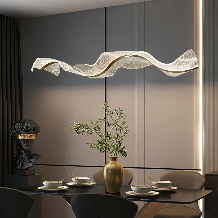 WaveLuma LED Pendelleuchte | Innovatives Wellen-Design | Dimmbar | Perfekt für Esszimmer & Kücheninseln