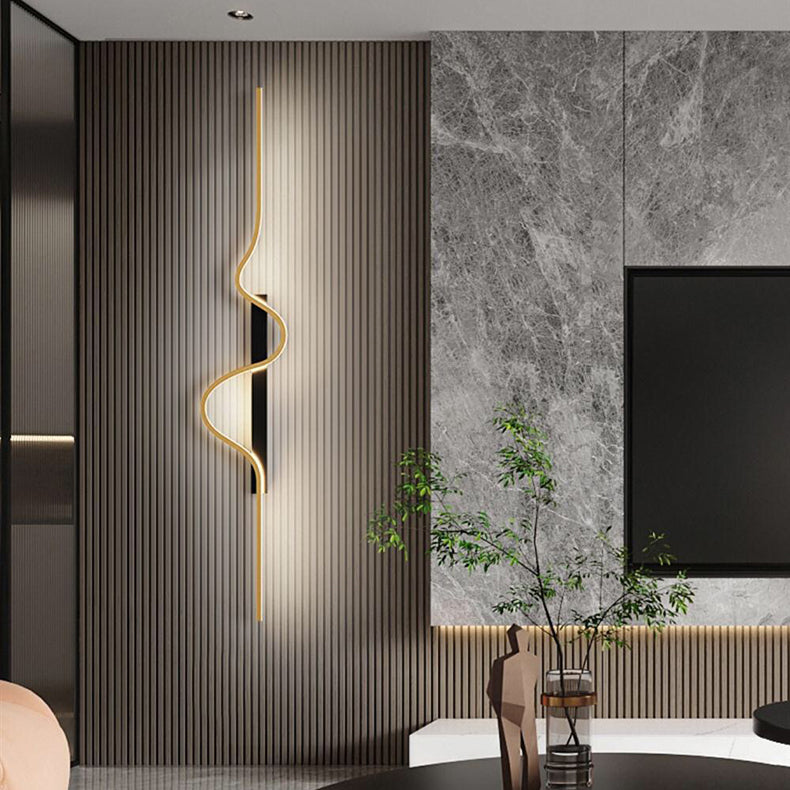 WaveLume LED Wandleuchte | Modernes Aluminium-Design | Welliger Streifen | Für Schlafzimmer & Wohnzimmer