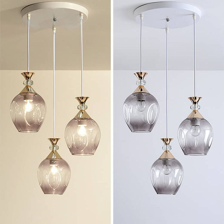 AuroSphere Gradient Glas Pendelleuchte | 1/3 Lichter | Insellicht | Modernes Design für Esszimmer & Küche