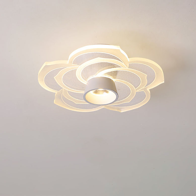 Bloomora Minimalistische LED-Deckenleuchte | Rosendesign | Runde Acryl-Lampe | Stimmungslicht für Wohnzimmer
