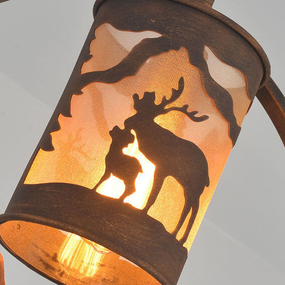 Animar Vintage Pendelleuchte | Runde Trapezform | Tier-Design | 1-flammig | Wohnzimmer-Beleuchtung