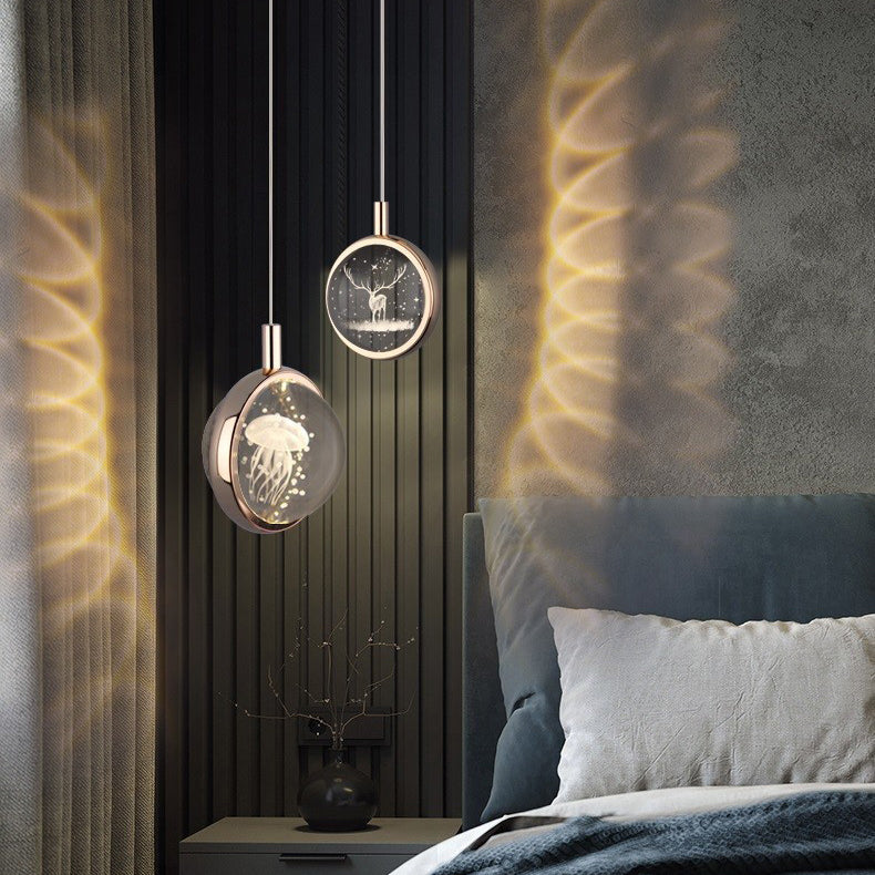 LuminSphere LED Pendelleuchte | Aluminium-Kristall-Design | Modern & Minimalistisch | Für Schlafzimmer & Esszimmer
