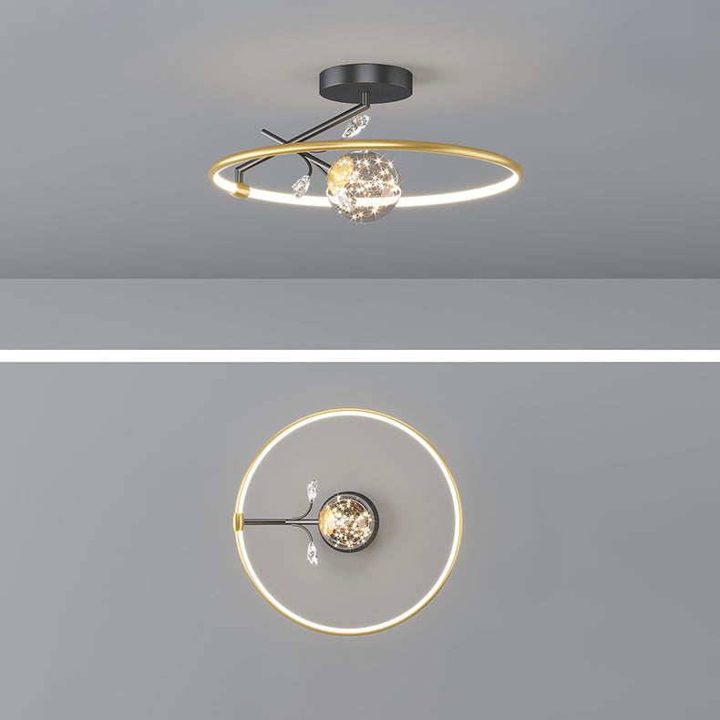 AuroraRing Art Deco LED Pendelleuchte | Geometrisches Design | Dimmbare Beleuchtung | Modernes Wohnambiente