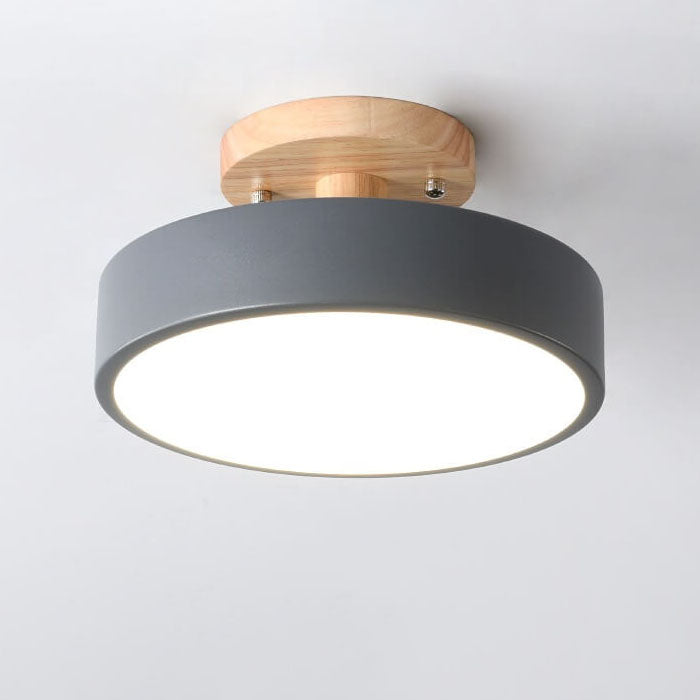 ScandiLight LED Deckenleuchte Rund | Nordic Design | Semi-Flush Mount | Energiesparende Zimmerleuchte