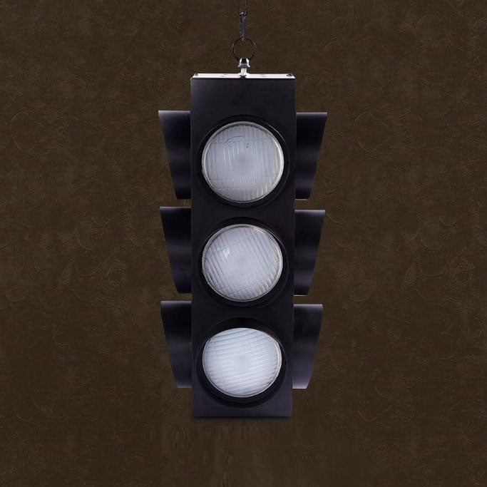 LumoStop Retro Pendelleuchte | Ampel-Design | Eisen & Glas | LED Beleuchtung