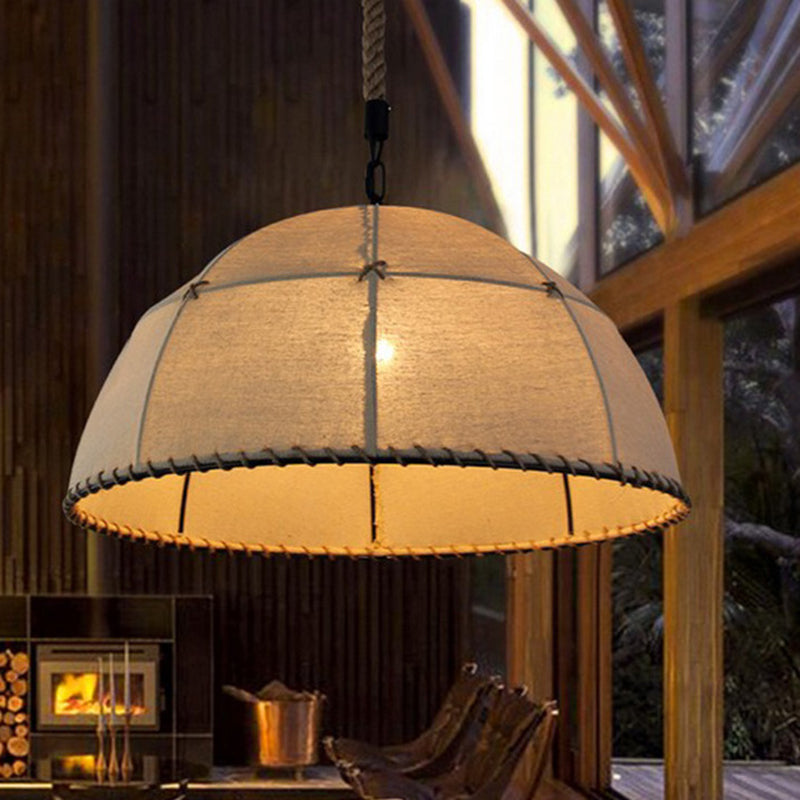 RustiShade Hängelampe | Halbrunder Stoffschirm | Rustikales Design | Für Esszimmer & Küche | In 3 Größen erhältlich