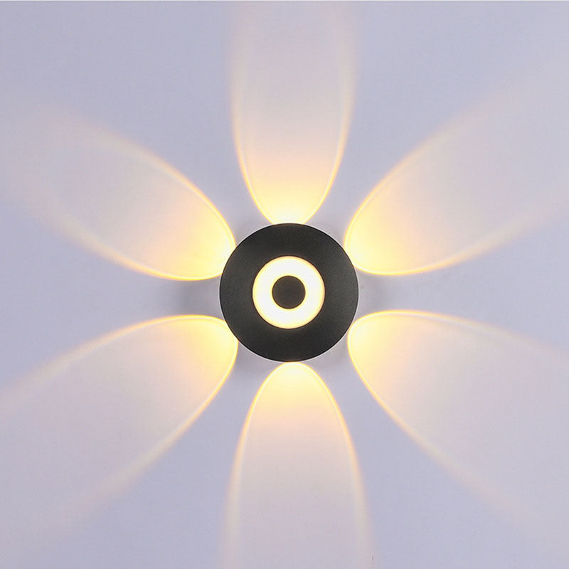 LumaNest LED Wandleuchte im skandinavischen Stil | Aluminium Rundschirm | Wetterfest für Außenbereich & Terrasse