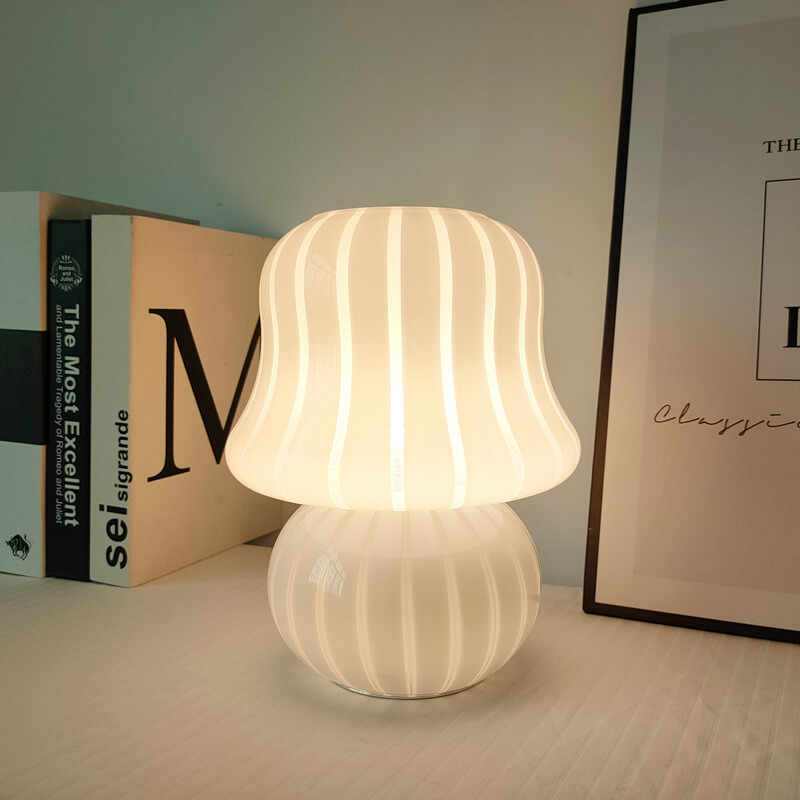 MushLume Glas Tischlampe | Französisches Design | Handgefertigt | Pilzform | Deko & Beleuchtung