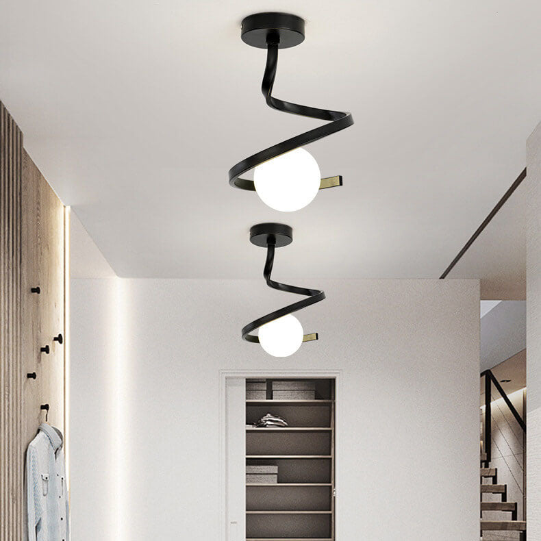 Astranova Curve LED Deckenleuchte | Modernes Design | Glas-Orb | Platzsparend | Dekorativ