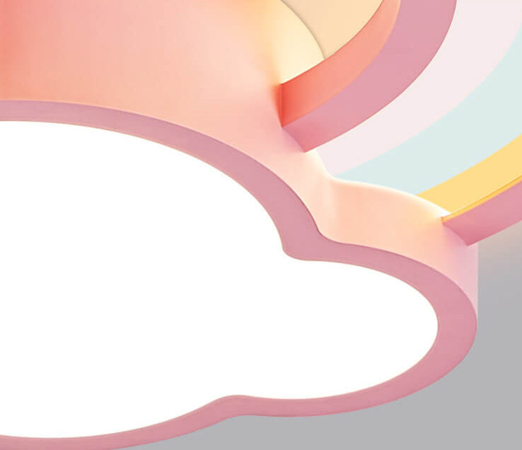 RainbowGlow LED Deckenleuchte | Cartoon Regenbogen & Wolken Design | Kinderzimmer Beleuchtung | Dimmbar