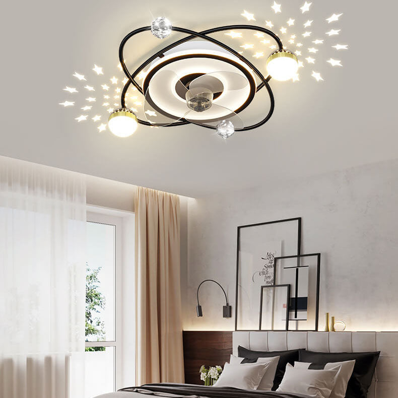 Aetheris Starflow LED Deckenventilator | Sterneffekt | Unsichtbares Lüfterdesign | Modern & Dimmbar