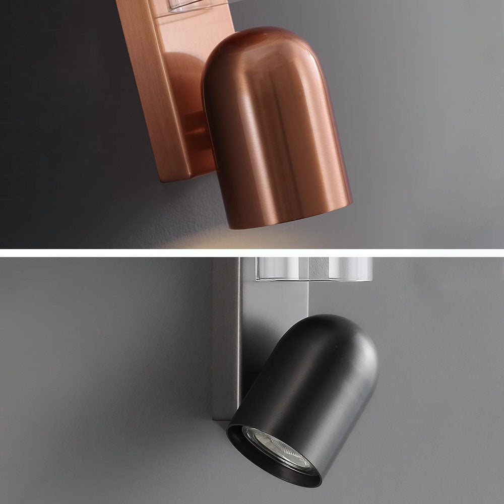 TwistLite Wandleuchte | Minimalistisches Zylinder-Design | Metall & Glas | 2-Licht | Rotierbar | Stilvolle Beleuchtung für Schlafzimmer