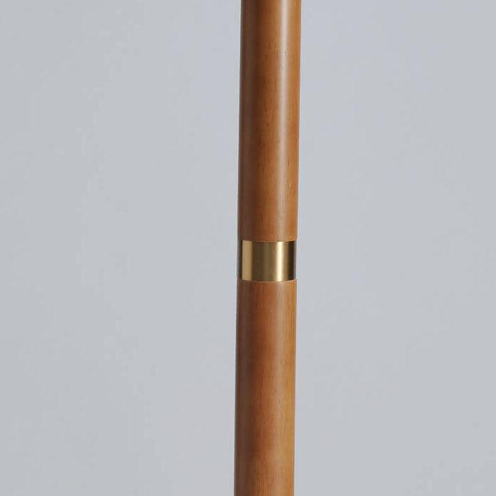 Shinrai Japanische Vintage Stehlampe | Massivholz & Eisen | Stoffschirm | 1-flammig | Dekorative Beleuchtung