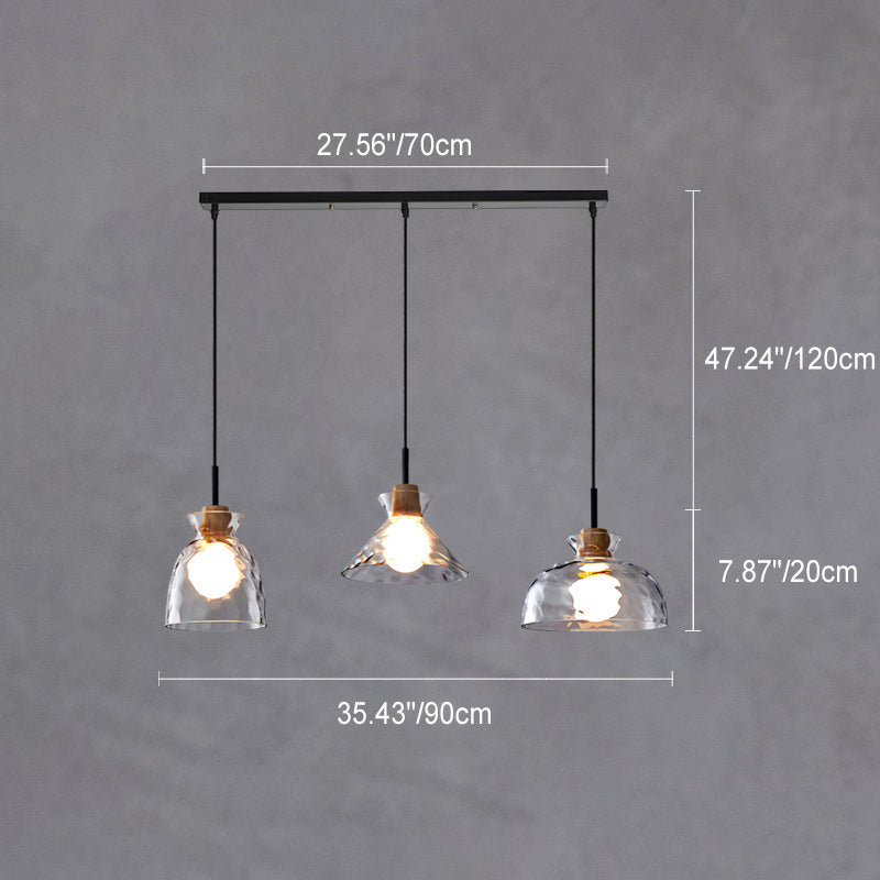 LumaCrystal Nordic Pendelleuchte | Klar geriffeltes Glas | 1-Licht | Skandinavisches Design | Deko für Zuhause