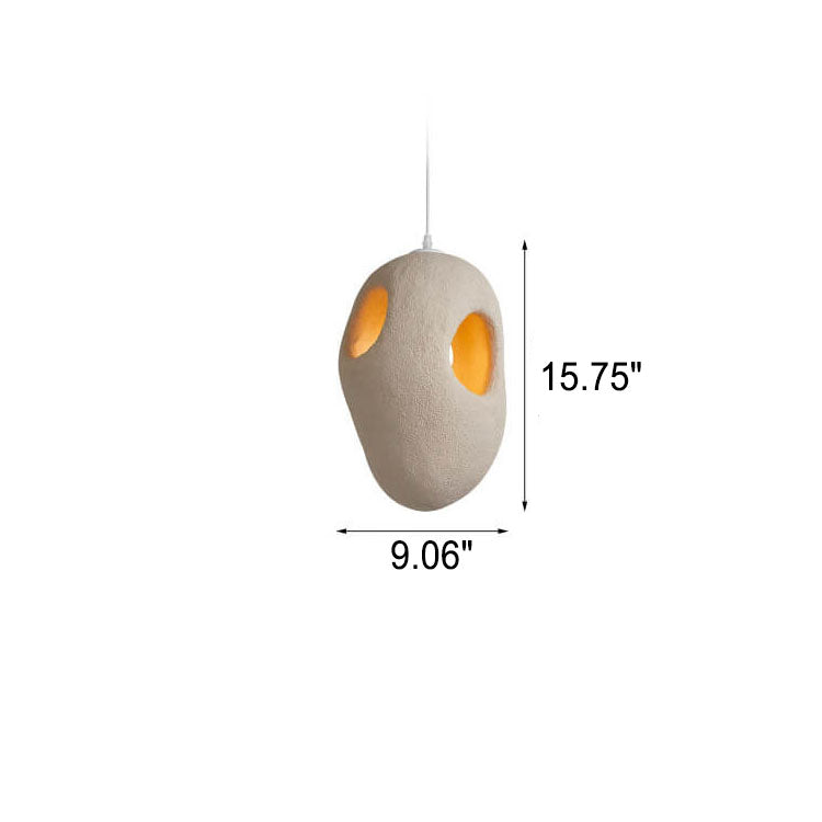 Resinoid Wabi-Sabi Pendelleuchte | Geometrisches Kreisdesign | Japanischer Stil | Einzigartige Beleuchtung