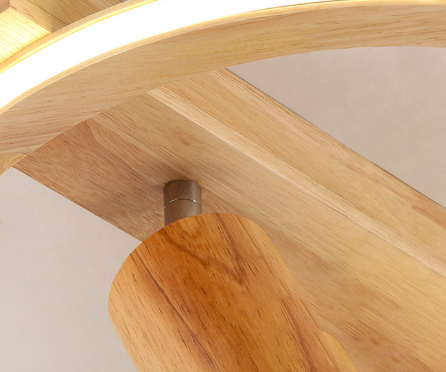 Velustra Nordic Holz LED Deckenleuchte | Modernes Design | Energieeffizient | Runde Holzlampe für Zuhause