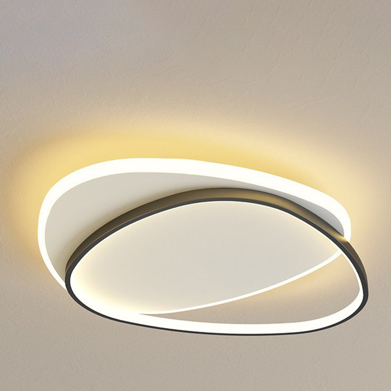 TriLume Minimalistische LED Deckenleuchte | Dreieck-Oval Design | Acryl & Eisen | Warm-/Weißlicht | Wohnzimmerbeleuchtung