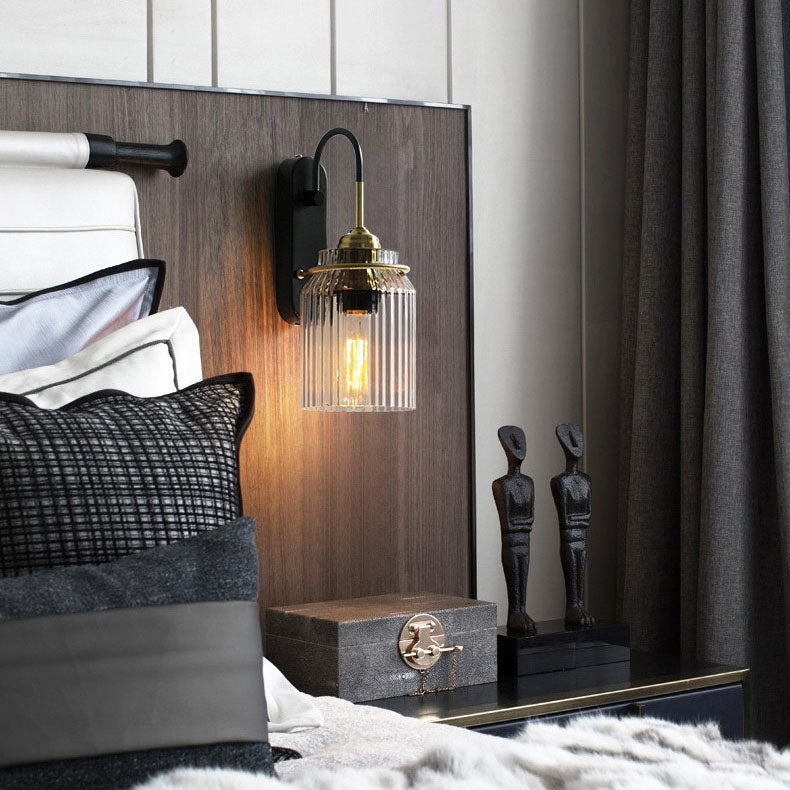 Cylindrix Schlafzimmer-Wandleuchte | Modernes Luxusdesign | Eisen & Glas | 1-flammig