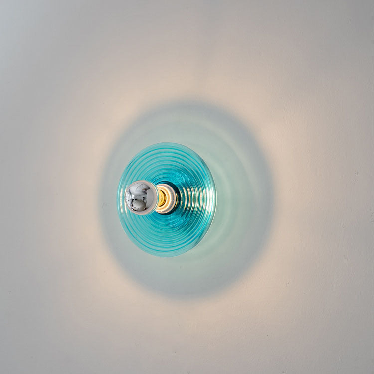 WaveNova Art Deco Wandleuchte | Runde Glasoptik | Modernes Design | Stimmungsvolle Beleuchtung für Schlafzimmer