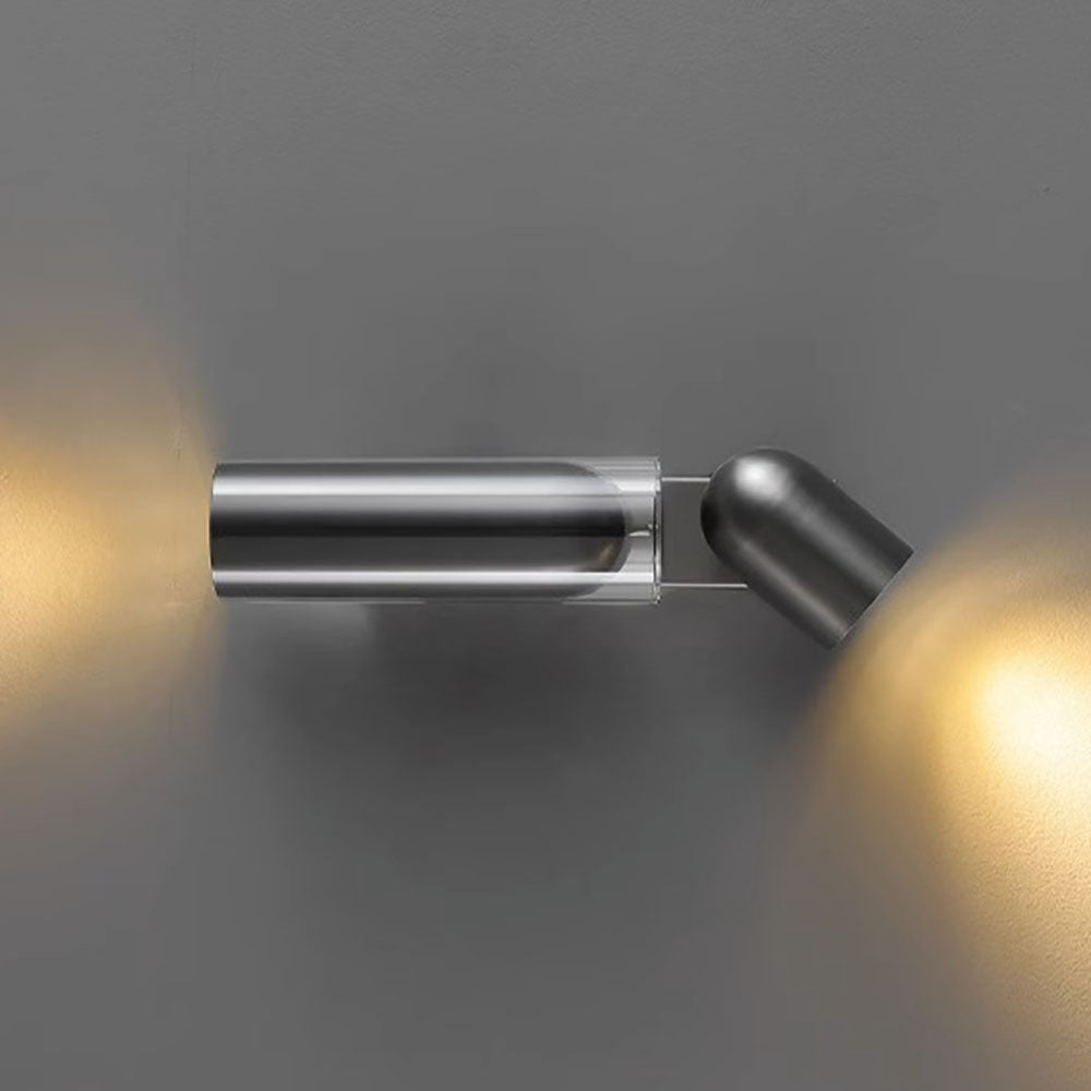 TwistLite Wandleuchte | Minimalistisches Zylinder-Design | Metall & Glas | 2-Licht | Rotierbar | Stilvolle Beleuchtung für Schlafzimmer