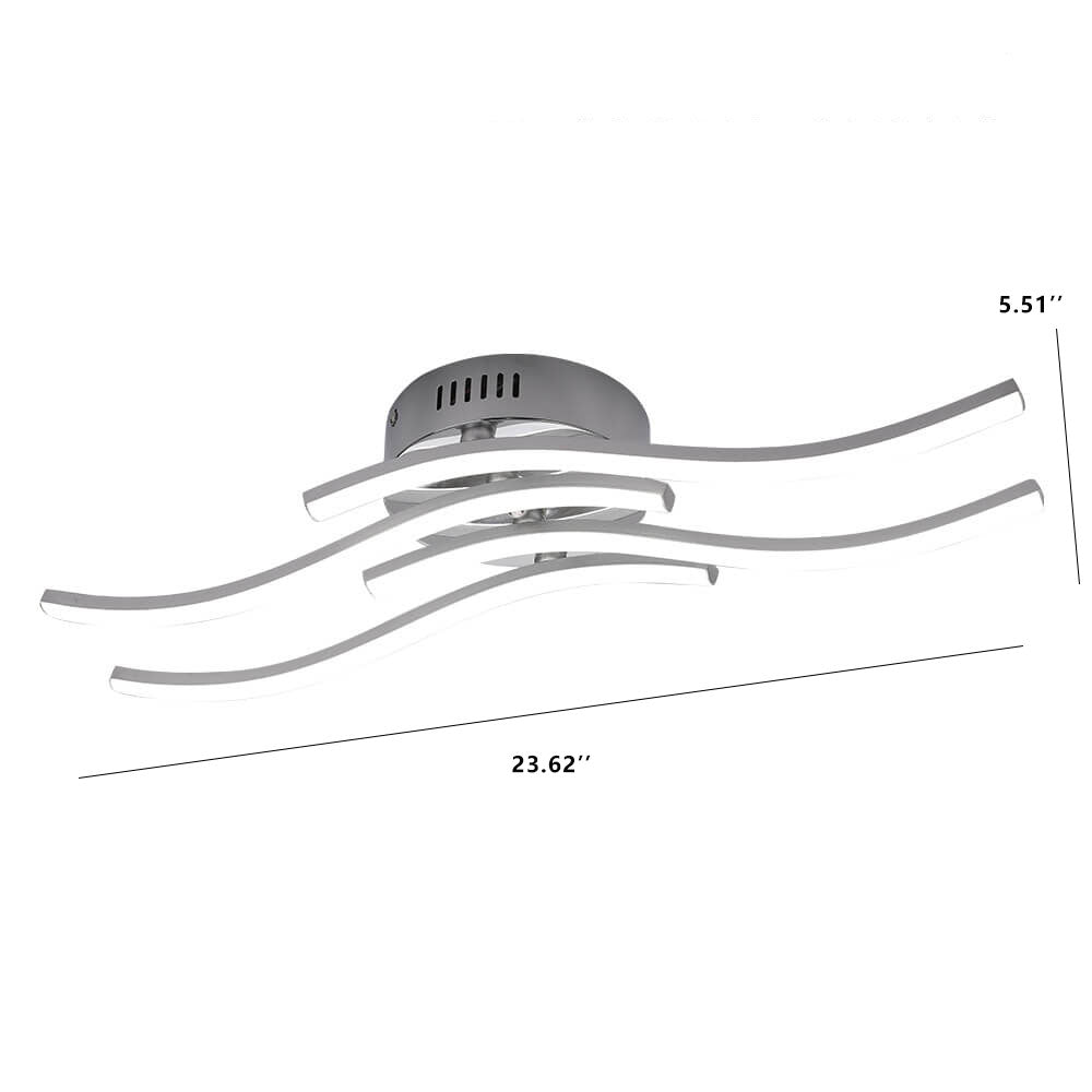 FluxLume LED Deckenleuchte | Wellenförmiges Design | Semi-Flush Montage | Warm- & Weißlicht | Minimalistischer Stil