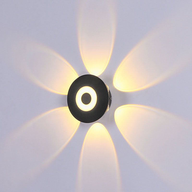 LumaNest LED Wandleuchte im skandinavischen Stil | Aluminium Rundschirm | Wetterfest für Außenbereich & Terrasse